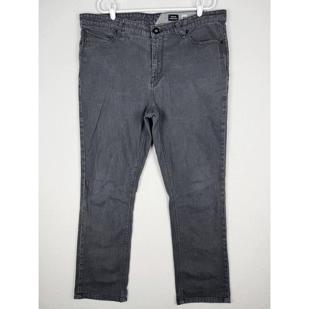 Volcom Solver Modern‎ Straight Jeans Mens 40 Charcoal Grey Skater A1902004